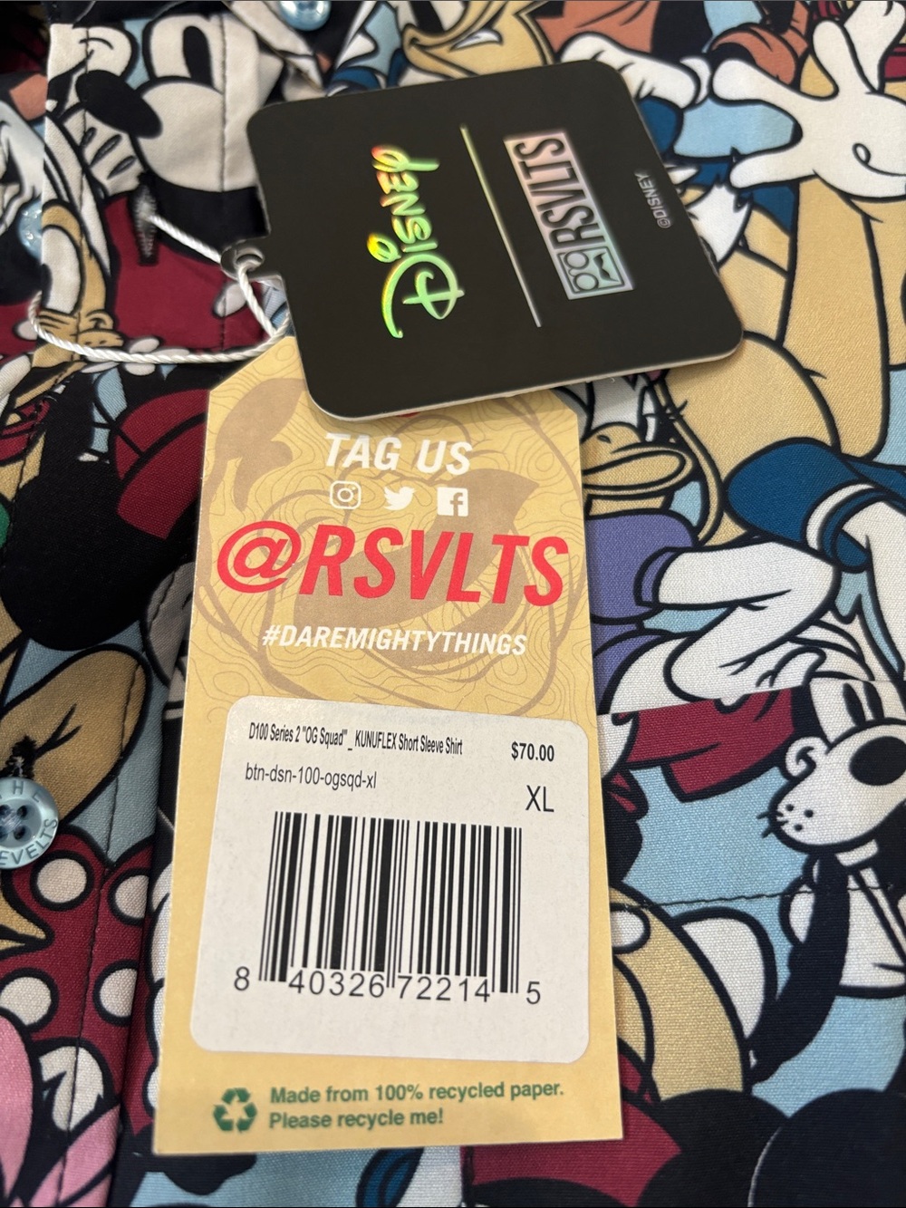 Disney Mickey & Friends All-Over Print Short Sleeve Shirt - Multicolor - Picture 3 of 7